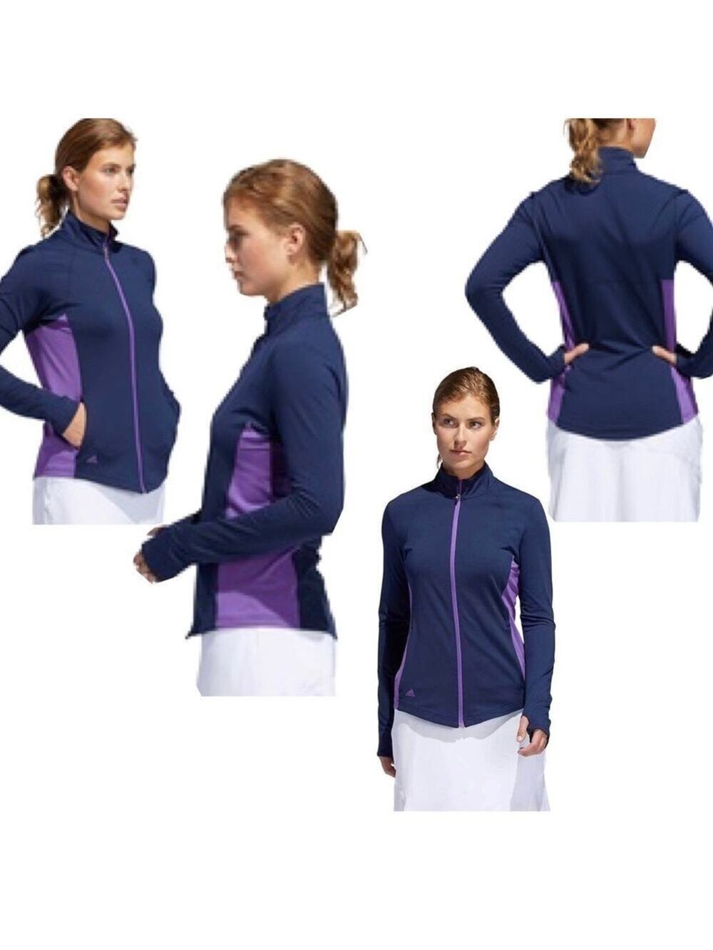 Adidas Golf Ladies Full Zip Jacket - Indigo purple Sz S